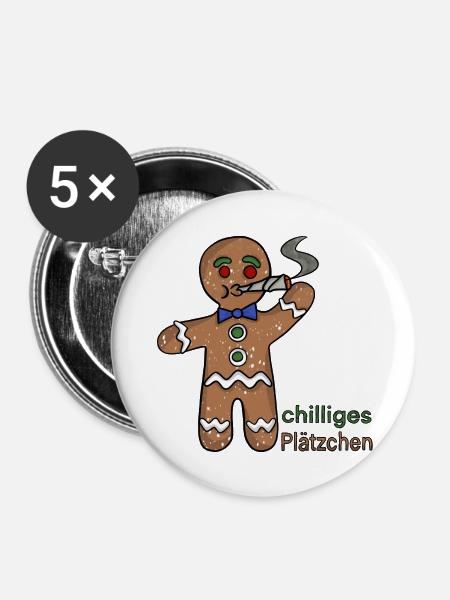 chilliges Plätzchen - Buttons klein 25 mm (5er Pack) - Weiß