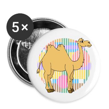 Chameau - Lot de 5 petits badges (25 mm) - blanc - Devant