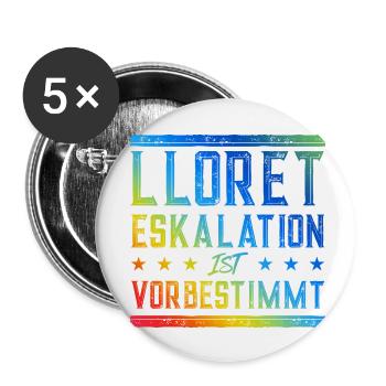 Lloret De Mar Eskalation - Buttons klein 25 mm (5er Pack) - Weiß - Vorne