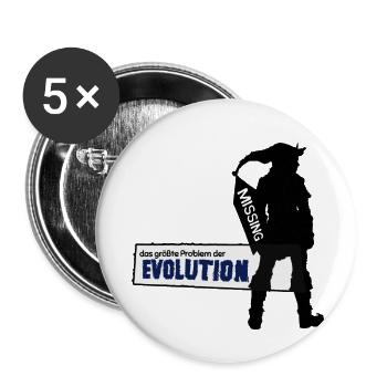 Missing Link - Das größte Problem der Evolution - Buttons klein 25 mm (5er Pack) - Weiß - Vorne