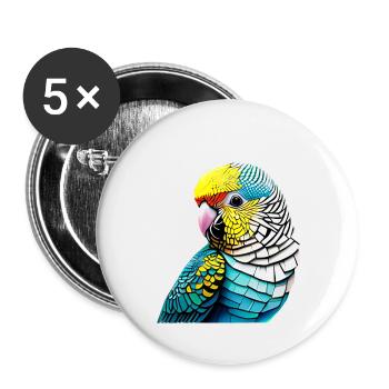 Perruche Oiseau Calopsitte Propriétaire d’oiseau - Lot de 5 petits badges (25 mm) - blanc - Devant