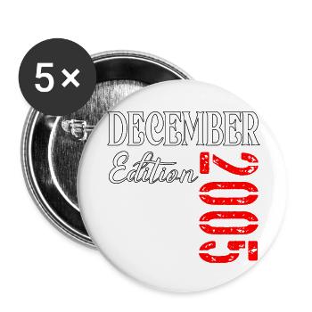 21st BIRTHDAY DECEMBER 2005 EDITION - Buttons small 1''/25 mm (5-pack) - white - Front