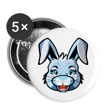 Rabbit Hare - Buttons small 1''/25 mm (5-pack) - white - Front