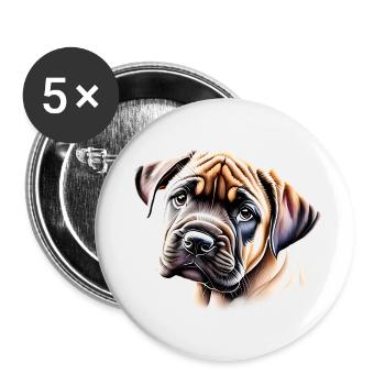 Mastiff Bulldog Dogs Dog Owner Dog - Buttons small 1''/25 mm (5-pack) - white - Front