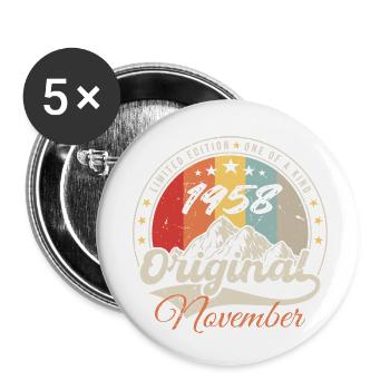 Legendäre November 1958 Limited Edition - 1958 - Buttons klein 25 mm (5er Pack) - Weiß - Vorne