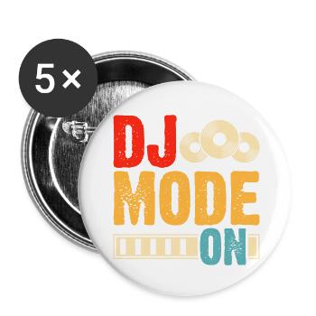 Dj Mode On - Buttons small 1''/25 mm (5-pack) - white - Front