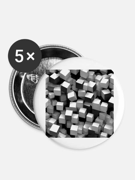 Blockdesign - Buttons klein 25 mm (5er Pack) - Weiß