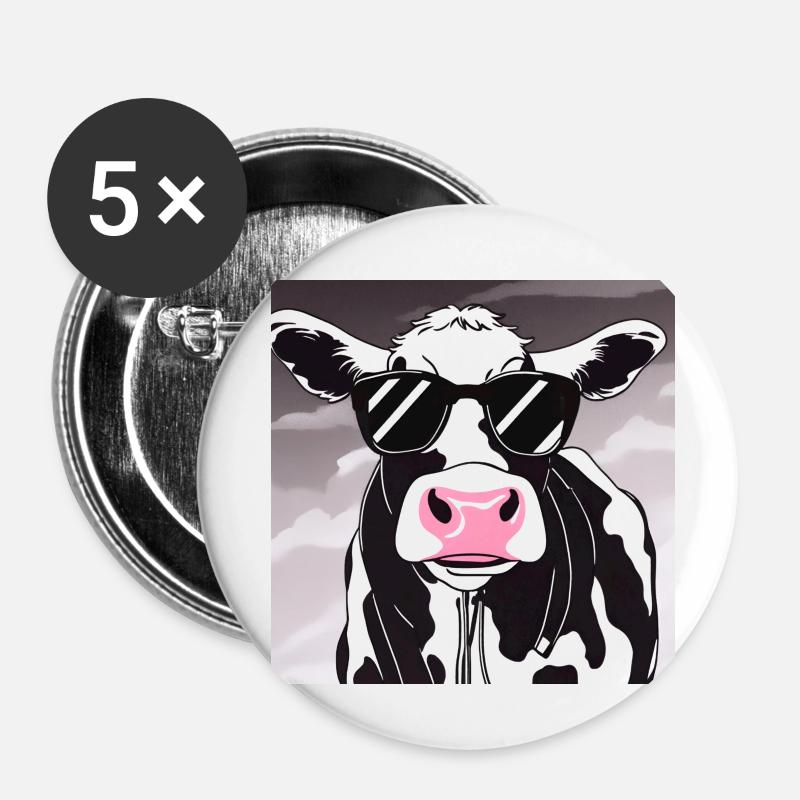 Coolcow - Buttons klein 25 mm (5er Pack) - Weiß