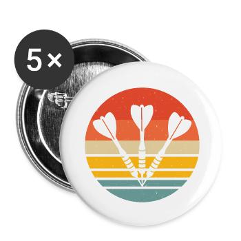 Fléchettes - Dart Retro - Lot de 5 petits badges (25 mm) - blanc - Devant