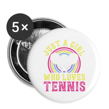 Juste une fille qui aime le tennis - Lot de 5 petits badges (25 mm) - blanc - Devant