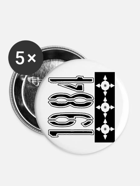 1984 mit Plot Überwachungskamera - Buttons klein 25 mm (5er Pack) - Weiß
