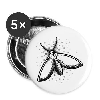 Witchcore moth with all seeing eye - Buttons small 1''/25 mm (5-pack) - white - Front