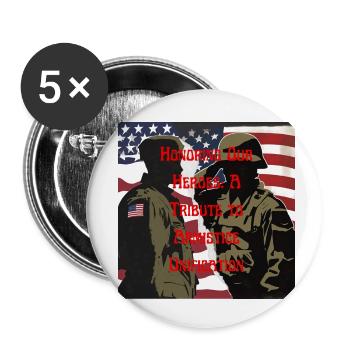 Veterans, veterans, armistice. - Buttons small 1''/25 mm (5-pack) - white - Front
