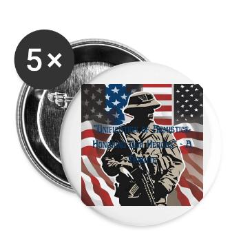 Veterans, veterans, armistice. - Buttons small 1''/25 mm (5-pack) - white - Front