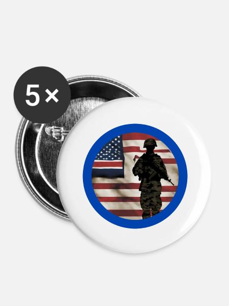 Veteran, Veteran, Waffenstillstand, Militär. - Buttons klein 25 mm (5er Pack) - Weiß