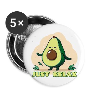 avokado entspann dich - Buttons klein 25 mm (5er Pack) - Weiß - Vorne