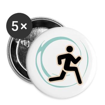 Running Icon - Buttons small 1''/25 mm (5-pack) - white - Front