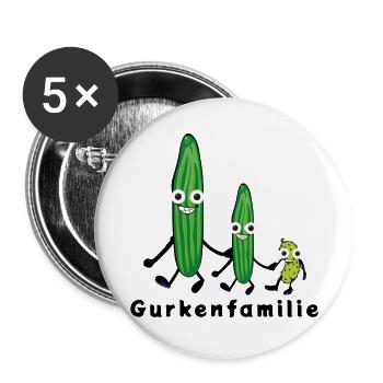 Gurkenfamilie, Familie,gurken , Gurke - Buttons klein 25 mm (5er Pack) - Weiß - Vorne