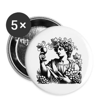 Bacchus Caravaggio Hommage - Buttons klein 25 mm (5er Pack) - Weiß - Vorne
