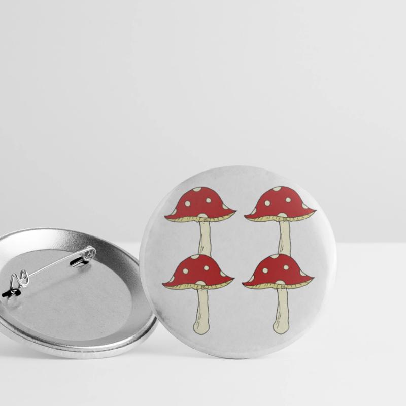 Toadstool 4pcs Buttons small 1''/25 mm (5-pack)