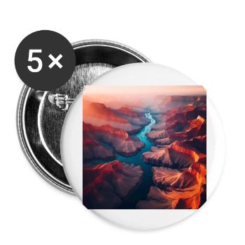 Fluss Landschaft - Buttons klein 25 mm (5er Pack) - Weiß - Vorne