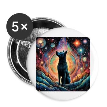 Dog on LSD trip - Buttons small 1''/25 mm (5-pack) - white - Front
