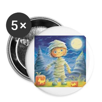 Momie pastel à Halloween - Lot de 5 petits badges (25 mm) - blanc - Devant