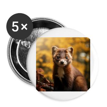 Le monde de la belette des forêts - Lot de 5 petits badges (25 mm) - blanc - Devant