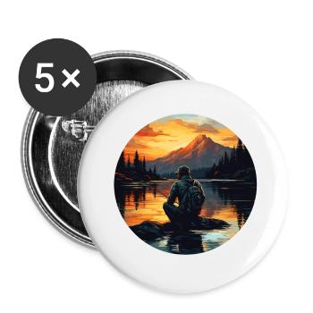 Angler-Edition - Buttons klein 25 mm (5er Pack) - Weiß - Vorne