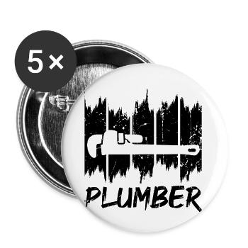 Plumber - Buttons small 1''/25 mm (5-pack) - white - Front