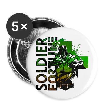 Soldat, Fortune, Militaire, Armée, Guerre, Cool, Marine, Combat - Lot de 5 petits badges (25 mm) - blanc - Devant