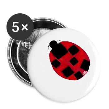 Marienkäfer: Coccinella sptempunctata excepcionalis - Buttons klein 25 mm (5er Pack) - Weiß - Vorne