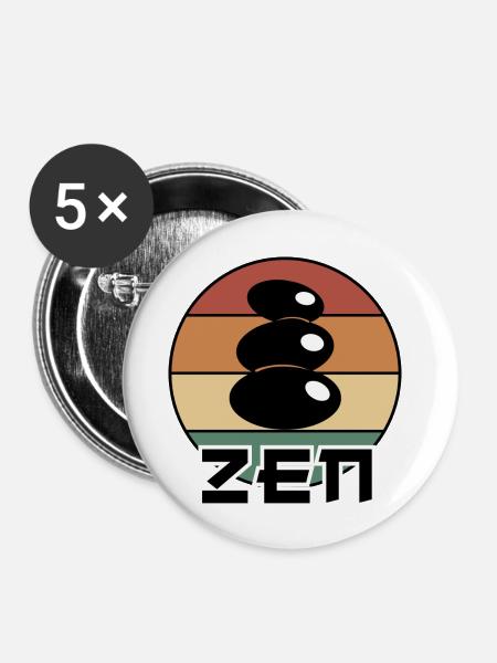 Zen - Buttons klein 25 mm (5er Pack) - Weiß