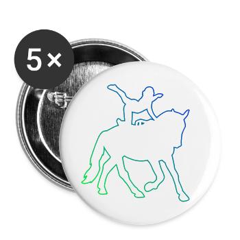 Sportliche Disziplin Reitkunst Voltigieren - Buttons klein 25 mm (5er Pack) - Weiß - Vorne