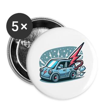 Blitzsauberer Fahrtwind im E-Auto 🚙⚡️ - Buttons klein 25 mm (5er Pack) - Weiß - Vorne