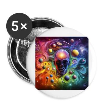 Image 7 - Lot de 5 petits badges (25 mm) - blanc - Devant