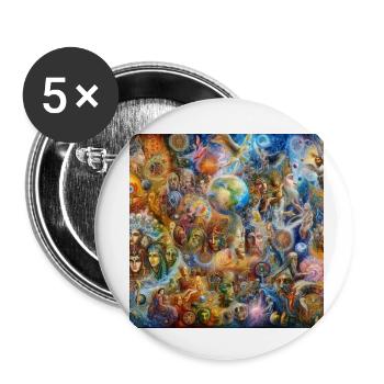 Image 13 - Lot de 5 petits badges (25 mm) - blanc - Devant