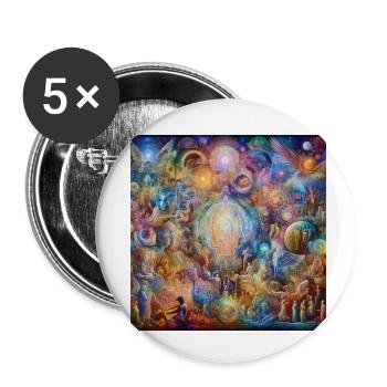 Image 6 - Lot de 5 petits badges (25 mm) - blanc - Devant