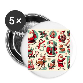 Christmas Frame - Buttons small 1''/25 mm (5-pack) - white - Front