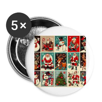 Christmas Frame - Buttons small 1''/25 mm (5-pack) - white - Front