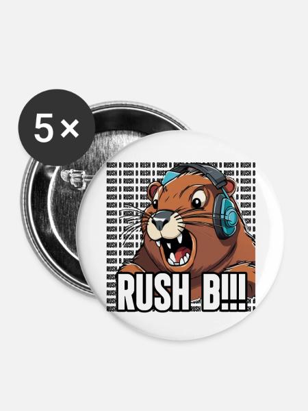 Gaming Bober RUSH B - Buttons klein 25 mm (5er Pack) - Weiß