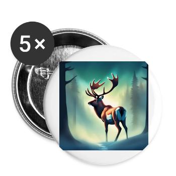Kanadisches Waldkaribu - Buttons klein 25 mm (5er Pack) - Weiß - Vorne