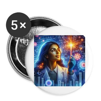 Lumière de la Connaissance - Lot de 5 petits badges (25 mm) - blanc - Devant