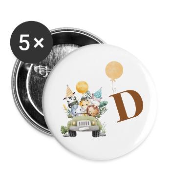 Safari Letter - Buttons small 1''/25 mm (5-pack) - white - Front