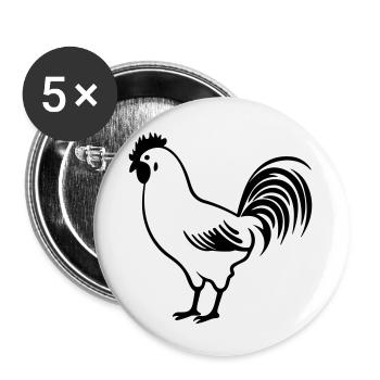 Chicken - Buttons small 1''/25 mm (5-pack) - white - Front