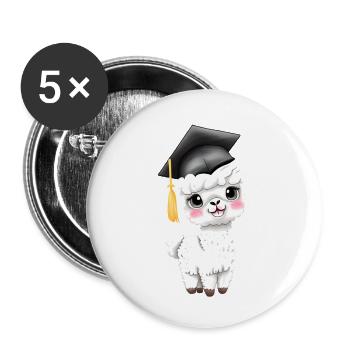 Baccalauréat Alpaga Études Supérieures - Lot de 5 petits badges (25 mm) - blanc - Devant