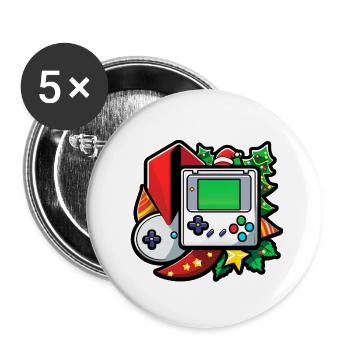 Christmas Video Game Console - Buttons small 1''/25 mm (5-pack) - white - Front