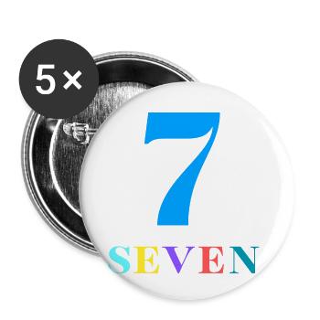 Seventh-7th Anniversary - Buttons small 1''/25 mm (5-pack) - white - Front