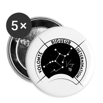 design vierge - Lot de 5 petits badges (25 mm) - blanc - Devant