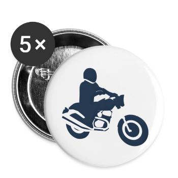 Motorrad Motorradfan Motorradfahrer Motorcross - Buttons klein 25 mm (5er Pack) - Weiß - Vorne